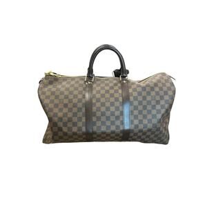 384. Louis Vuitton Keepall Bandolier 45 Damier Ebene Duffle